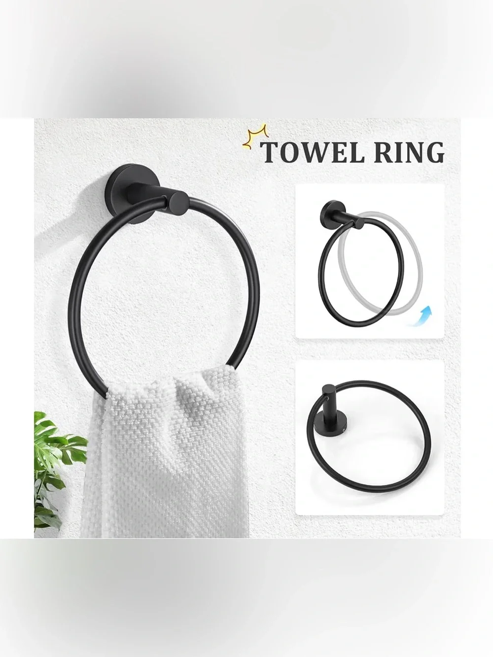 Matte Black Bathroom Hardware Set - 5 Piece